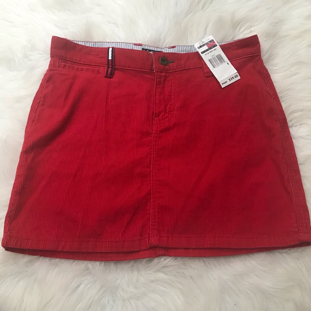 Tommy jeans red corduroy skirt